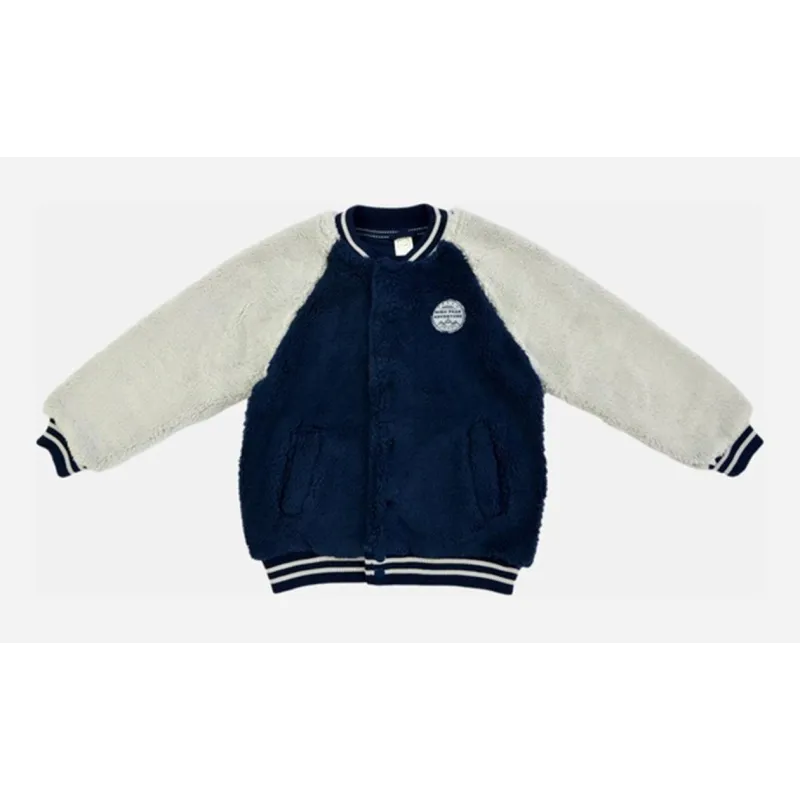 BLUZA CHŁOPIĘCA ROZPINANA GRANATOWO-SZARA 128 CM COOL CLUB