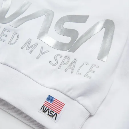 Bluzka Dziewczęca Z Kapturem Biała Nasa 140 Cm Cool Club
