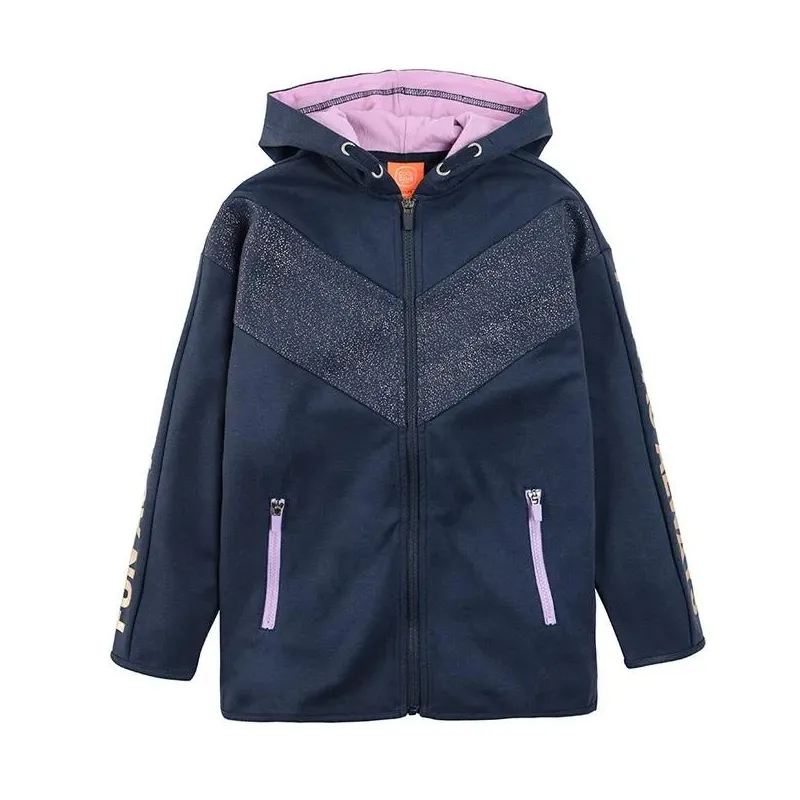 BLUZA DZIEWCZĘCA Z KAPTUREM ROZPINANA GRANATOWA FUN AS ALWAYS 170 CM COOL CLUB SPORT