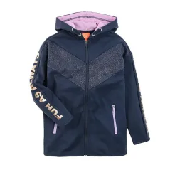 BLUZA DZIEWCZĘCA Z KAPTUREM ROZPINANA GRANATOWA FUN AS ALWAYS 170 CM COOL CLUB SPORT