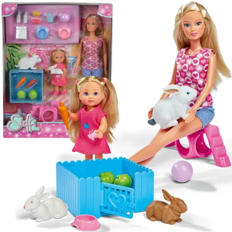 Lalka Steffi+Evi Z Królikami Simba 3+ Lalka Steffi+Evi Z Królikami Simba 3+