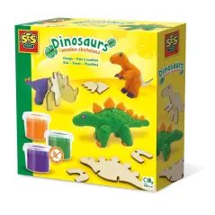 CIASTO MASA DREWNIANE DINOZAURY ZESTAW KREATYWNY SES CREATIVE 3+