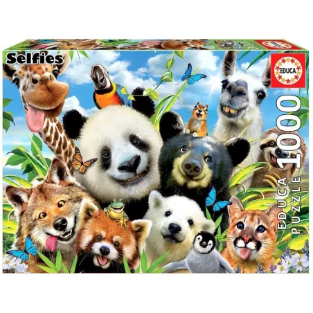 ZWIERZĘTA SELFIE PUZZLE 1000 ELEMENTÓW + KLEJ DO PUZZLI EDUCA