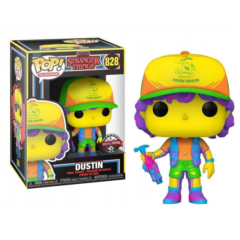 FUNKO POP, STRANGER THINGS FIGURKA KOLEKCJONERSKA DUSTIN IN BEEF TEE (BLACK LIGHT) 828