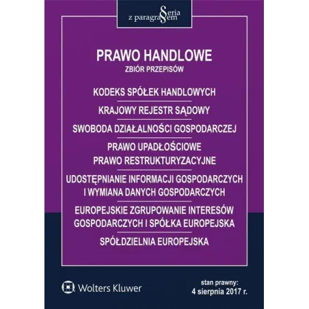 PRAWO HANDLOWE. ZBIÓR PRZEPISÓW