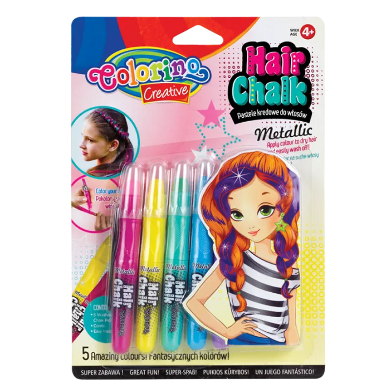 PASTELE KREDOWE DO WŁOSÓW METALIC COLORINO KIDS 4+
