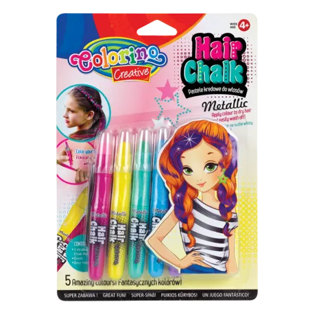 PASTELE KREDOWE DO WŁOSÓW METALIC COLORINO KIDS 4+