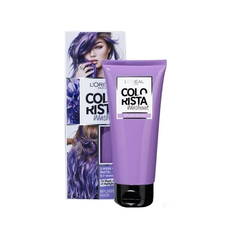 L'OREAL PARIS COLORISTA WASH OUT ZMYWALNA FARBA DO WŁOSÓW 2-TYGODNIOWY KOLOR PURPLEHAIR 80 ML