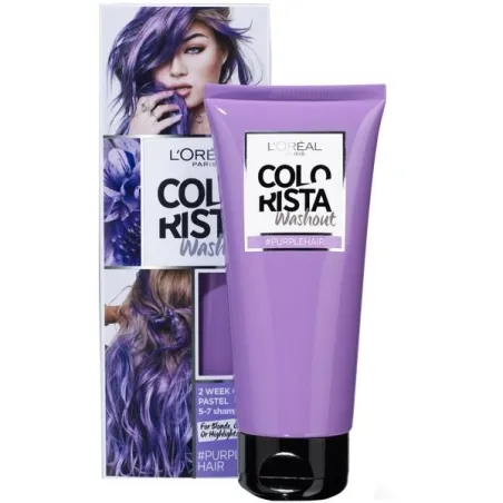L'OREAL PARIS COLORISTA WASH OUT ZMYWALNA FARBA DO WŁOSÓW 2-TYGODNIOWY KOLOR PURPLEHAIR 80 ML