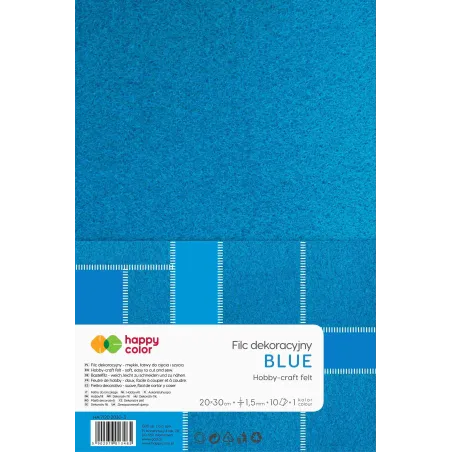 FILC DEKORACYJNY 20 X 30 CM NIEBIESKI 10 ARKUSZY HAPPY COLOR