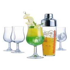 ZESTAW DO DRINKÓW SHAKER 580 ML + 4 KIELISZKI 380 ML LUMINARC BACCHUS