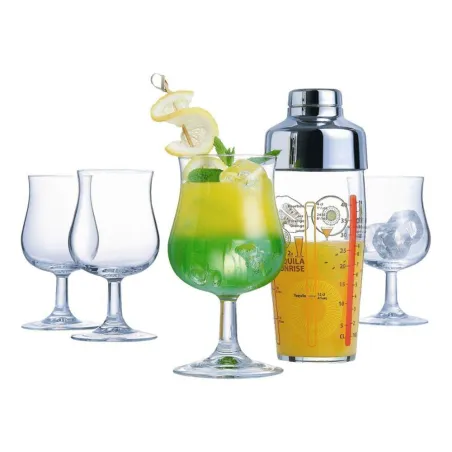 ZESTAW DO DRINKÓW SHAKER 580 ML + 4 KIELISZKI 380 ML LUMINARC BACCHUS