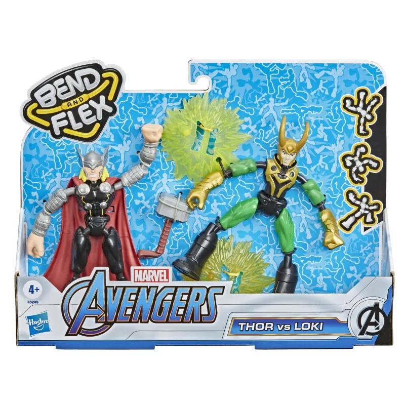 AVENGERS BEND AND FLEX FIGURKI 15 CM THOR I LOKI Z AKCESORIAMI 4+
