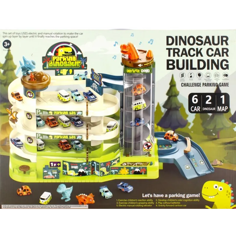 PARK DINOZAURÓW DLA SAMOCHODÓW INTERAKTYWNY Z WINDĄ MEGA CREATIVE 3+