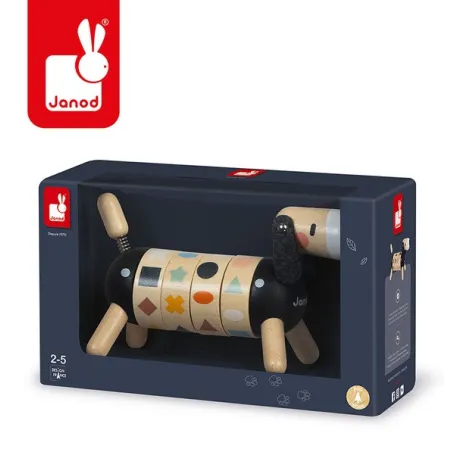 Drewniany Sorter Obrotowy Pies Janod 2+