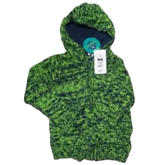 SWETER Z KAPTUREM ROZSUWANY ZIELONY MELANŻ 128 CM COOL CLUB