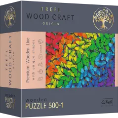 TĘCZOWE MOTYLE PUZZLE DREWNIANE 501 ELEMENTÓW TREFL 9+