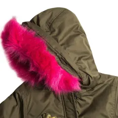KURTKA JESIENNA DZIEWCZĘCA PARKA KHAKI 158 CM COOL CLUB