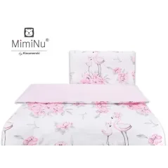 KOMPLET POŚCIELI BAWEŁNIANEJ 2-ELEMENTOWEJ 100 X 135 CM PEONIA RÓŻ MIMINU