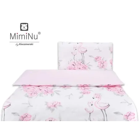 KOMPLET POŚCIELI BAWEŁNIANEJ 2-ELEMENTOWEJ 100 X 135 CM PEONIA RÓŻ MIMINU