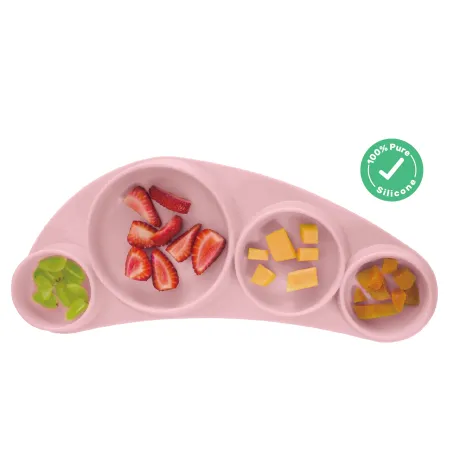 SILIKONOWY TALERZ TINY TAPAS POWDER PINK 6M+