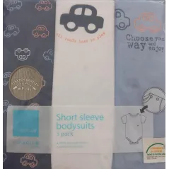 BAWEŁNIANE BODY CHŁOPIĘCE KRÓTKI RĘKAW 3-PAK 86 CM COOL CLUB
