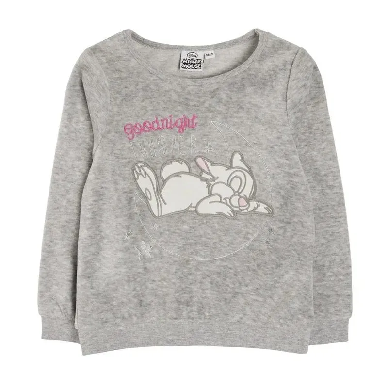 WELUROWA BLUZKA PIŻAMOWA GOODNIGHT THUMPER SZARA 116CM COOL CLUB