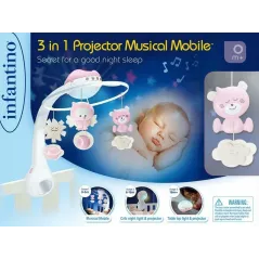 PROJEKTOR MUZYCZNA KARUZELKA SZARA 0M+
