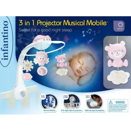 Projektor Muzyczna Karuzelka Szara 0M+ Projektor Muzyczna Karuzelka Szara 0M+