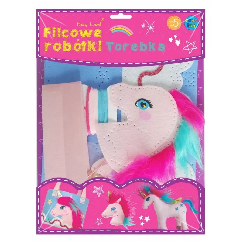 TOREBKA JEDNOROŻEC FILCOWE ROBÓTKI ZESTAW KREATYWNY 5+