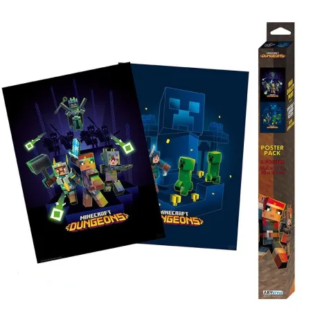 PLAKAT MINECRAFT DUNGEONS 2 SZTUKI 52X38 CM