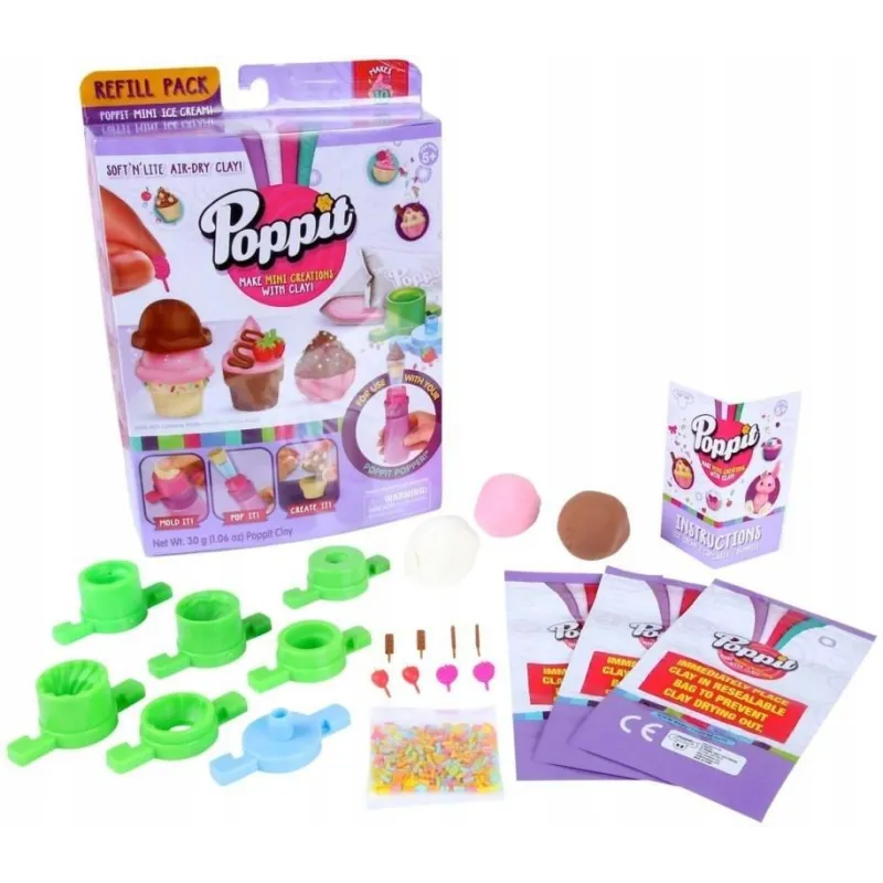 MINI BABECZKI ZESTAW POPPIT MIĘKKA I LEKKA MODELINA + AKCESORIA 5+ II GATUNEK