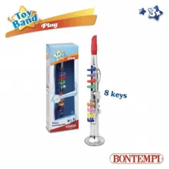 KLARNET DLA DZIECI SREBRNY 8 KLAWISZY 42 CM BONTEMPI 3+ II GATUNEK