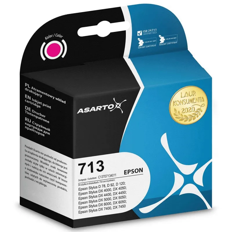 TUSZ EPSON MAGENTA T07130 D78/92/120/DX4000 - Asarto