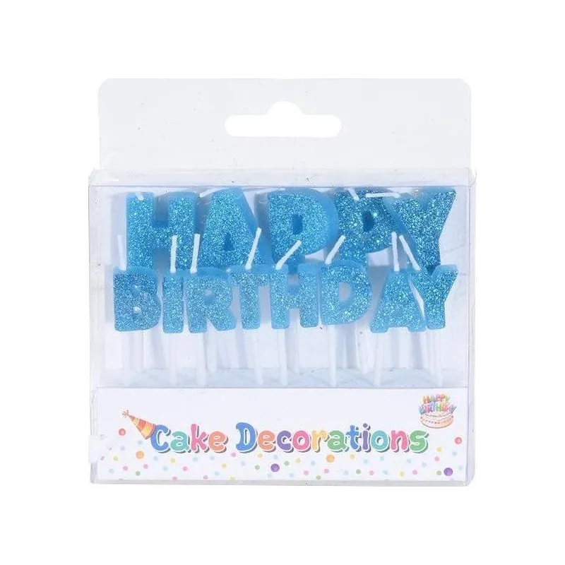 ŚWIECZKI URODZINOWE HAPPY BIRTHDAY NIEBIESKIE