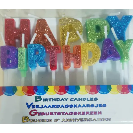 Świeczki Urodzinowe Happy Birthday Wielokolorowe Świeczki Urodzinowe Happy Birthday Wielokolorowe