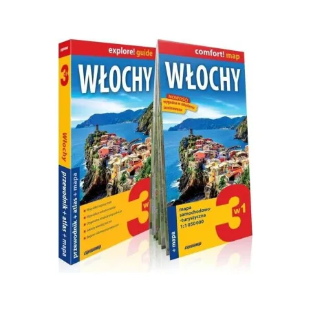 WŁOCHY 3W1. PRZEWODNIK ILUSTROWANY + ATLAS + MAPA SAMOCHODOWO-TURYSTYCZNA SKALA 1:1050 000