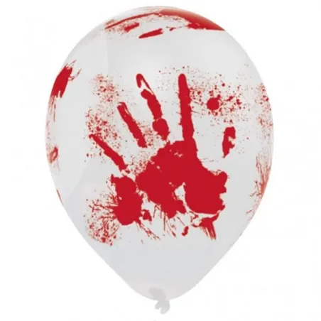 Balony Zakrwawione Ręce 6 Szt.