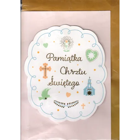 KARNET PAMIĄTKA CHRZTU ŚWIĘTEGO Z KOPERTĄ