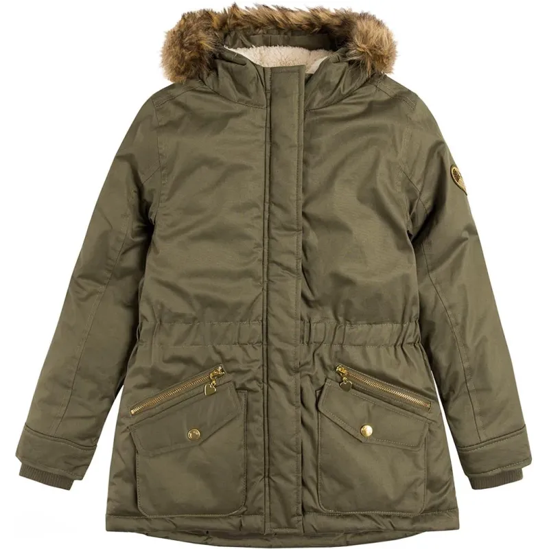 KURTKA DZIEWCZĘCA ZIMOWA PARKA KHAKI ROZMIAR 98 COOL CLUB