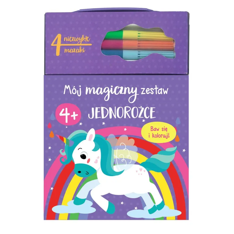 JEDNOROŻCE. MÓJ MAGICZNY ZESTAW. BAW SIĘ I KOLORUJ! 4+