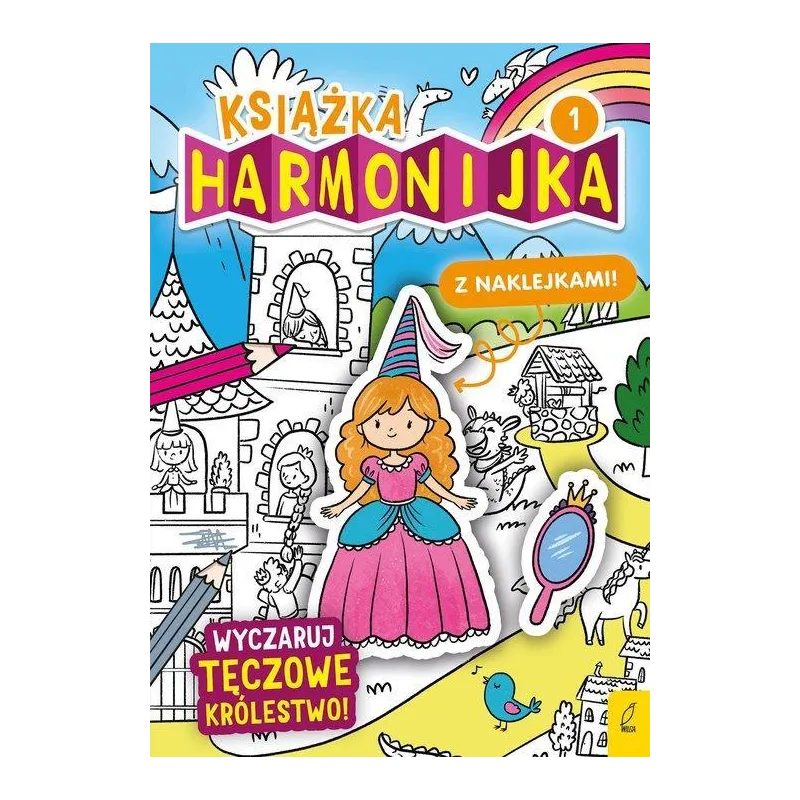 WYCZARUJ TĘCZOWE KRÓLESTWO. KSIĄŻKA HARMONIJKA Z NAKLEJKAMI WYCZARUJ TĘCZOWE KRÓLESTWO. KSIĄŻKA HARMONIJKA Z NAKLEJKAMI