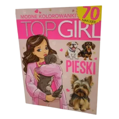 TOP GIRL. PIESKI. MODNE KOLOROWANKI Z NAKLEJKAMI