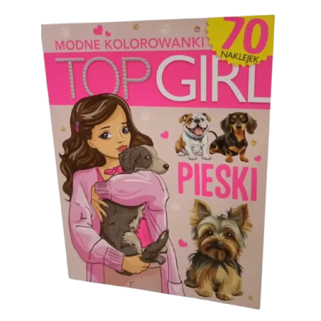 TOP GIRL. PIESKI. MODNE KOLOROWANKI Z NAKLEJKAMI