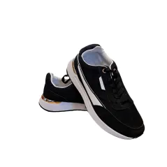 CZARNE SNEAKERSY Z METALICZNĄ WSTAWKĄ ROZMIAR 41