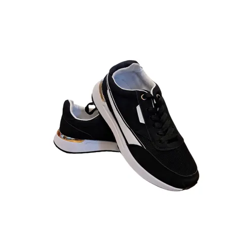 CZARNE SNEAKERSY Z METALICZNĄ WSTAWKĄ ROZMIAR 41