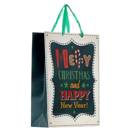 TOREBA PREZENTOWA MERRY CHRISTMAS VINTAGE ZIELONA - Panon
