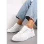Biało-Beżowe Sneakersy Sznurowane Na Płaskiej Podeszwie Rozmiar 40 Biało-Beżowe Sneakersy Sznurowane Na Płaskiej Podeszwie Rozmiar 40