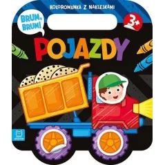 POJAZDY. KOLOROWANKA Z NAKLEJKAMI 3+