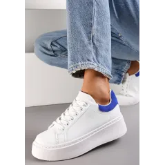 BIAŁO-NIEBIESKIE SNEAKERSY NA PLATFORMIE ROZMIAR 37